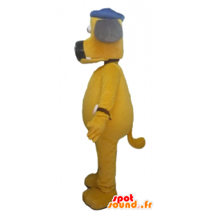 Perro de la mascota con un gran sombrero amarillo - MASFR23442 - Mascotas perro