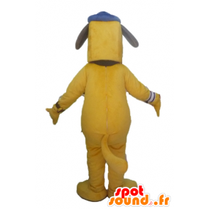 Mascot Hund mit einem großen gelben Hut - MASFR23442 - Hund-Maskottchen