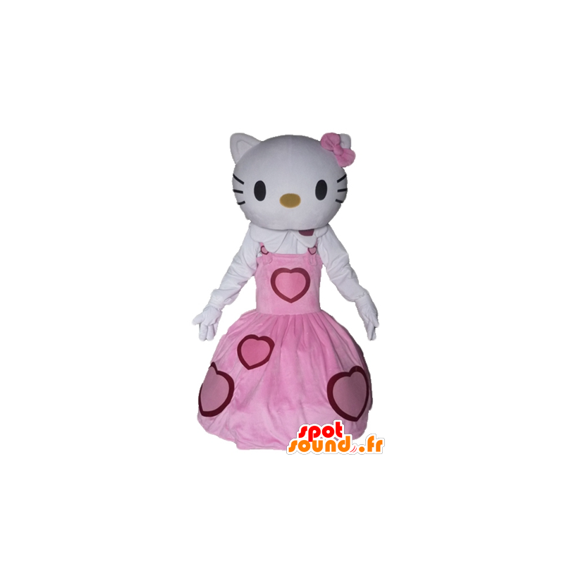 Hallo Kitty Maskottchen, in einem rosa Kleid angezogen - MASFR23445 - Maskottchen Hello Kitty