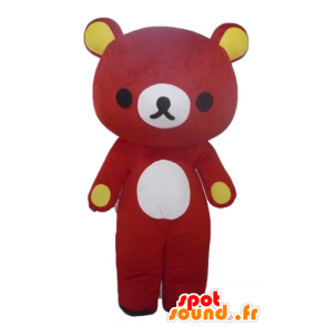 Mascotte large red and yellow teddy bears, giant - MASFR23446 - Bear mascot