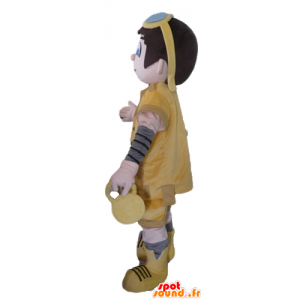 Boy Maskottchen, gelb und orange Outfit mit Gläser - MASFR23449 - Maskottchen-jungen und Mädchen