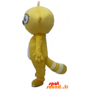 Bävermaskot, gul och vit gnagare - Spotsound maskot