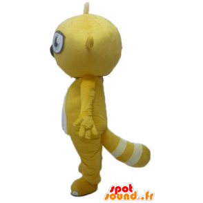 Bævermaskot, gul og hvid gnaver - Spotsound maskot kostume
