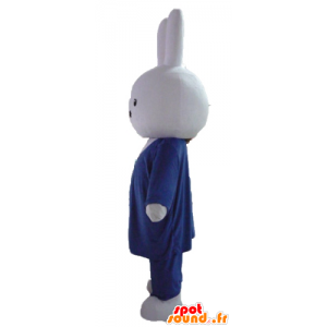 Mascote coelho branco, vestido em um terno e gravata - MASFR23459 - coelhos mascote