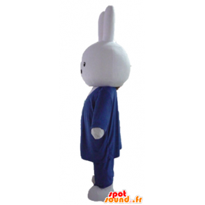 Wit konijntje mascotte, gekleed in een pak en stropdas - MASFR23459 - Mascot konijnen