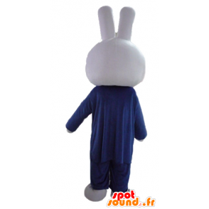 Mascote coelho branco, vestido em um terno e gravata - MASFR23459 - coelhos mascote