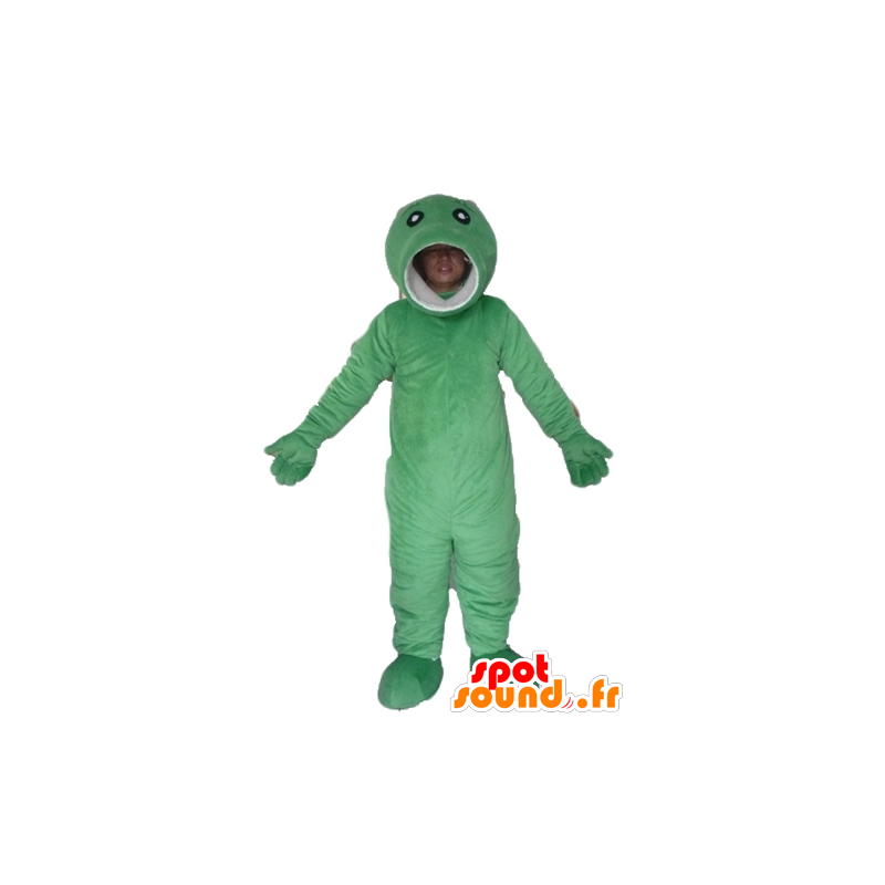 Velká zelená ryba maskot, originální a zábavný - MASFR23466 - rybí Maskoti