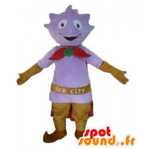 Mascot piccolo mostro viola con un mantello e pantofole - MASFR23468 - Mascotte di mostri