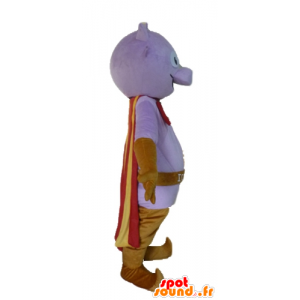 Mascotte kleine paarse monster met een cape en slippers - MASFR23468 - mascottes monsters