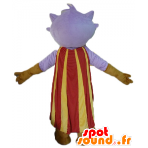 Mascot pequeno monstro roxo com uma capa e chinelos - MASFR23468 - mascotes monstros