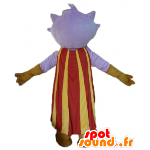 Mascot pequeno monstro roxo com uma capa e chinelos - MASFR23468 - mascotes monstros