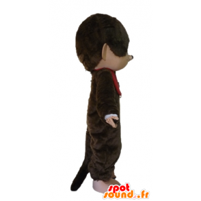 Mascota de Kiki, el famoso mono de color marrón con un babero rojo - MASFR23472 - Personajes famosos de mascotas