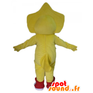 Yellow dinosaur mascot, green and red - MASFR23473 - Mascots dinosaur