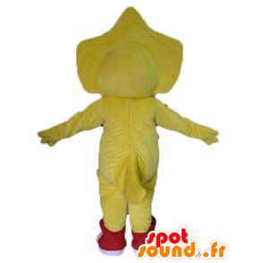 Amarelo dinossauro mascote, verde e vermelho - MASFR23473 - Mascot Dinosaur