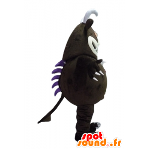 Mascotte de gros monstre marron, avec de grandes dents - MASFR23475 - Mascottes de monstres