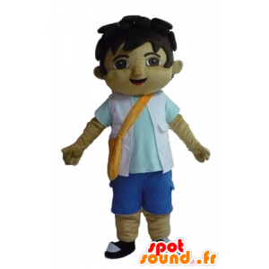 Mascotte de garçon, d'adolescent, avec un sac en bandoulière - MASFR23479 - Mascottes Garçons et Filles