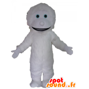 Hvit monster maskot, gigantiske yeti og smilende - MASFR23480 - Maskoter monstre