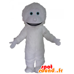 Mascote monstro branco, yeti gigante e sorrindo - MASFR23480 - mascotes monstros