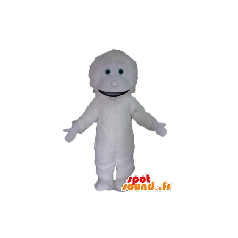 Hvit monster maskot, gigantiske yeti og smilende - MASFR23480 - Maskoter monstre