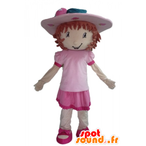 Charlotte mascote Morango, famosa menina rosa - MASFR23481 - Celebridades Mascotes