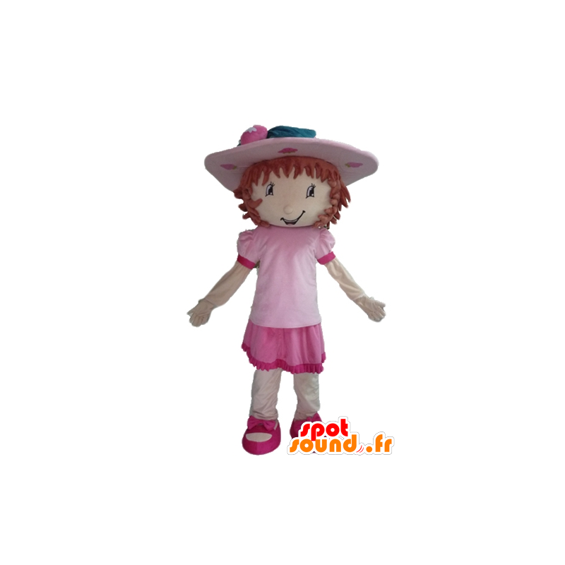 Charlotte mascote Morango, famosa menina rosa - MASFR23481 - Celebridades Mascotes