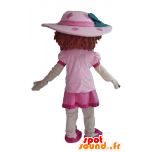 Charlotte mascotte della fragola famoso pink girl - MASFR23481 - Famosi personaggi mascotte