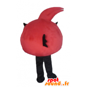 Mascote pássaro vermelho e branco, o famoso jogo Angry Birds - MASFR23482 - Celebridades Mascotes