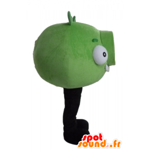 Groen monster mascotte, de beroemde spel Angry Birds - MASFR23483 - Celebrities Mascottes