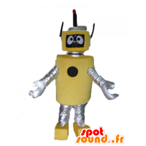 Mascot stor gul og sølv robot, vakre og originale - MASFR23487 - Maskoter Robots