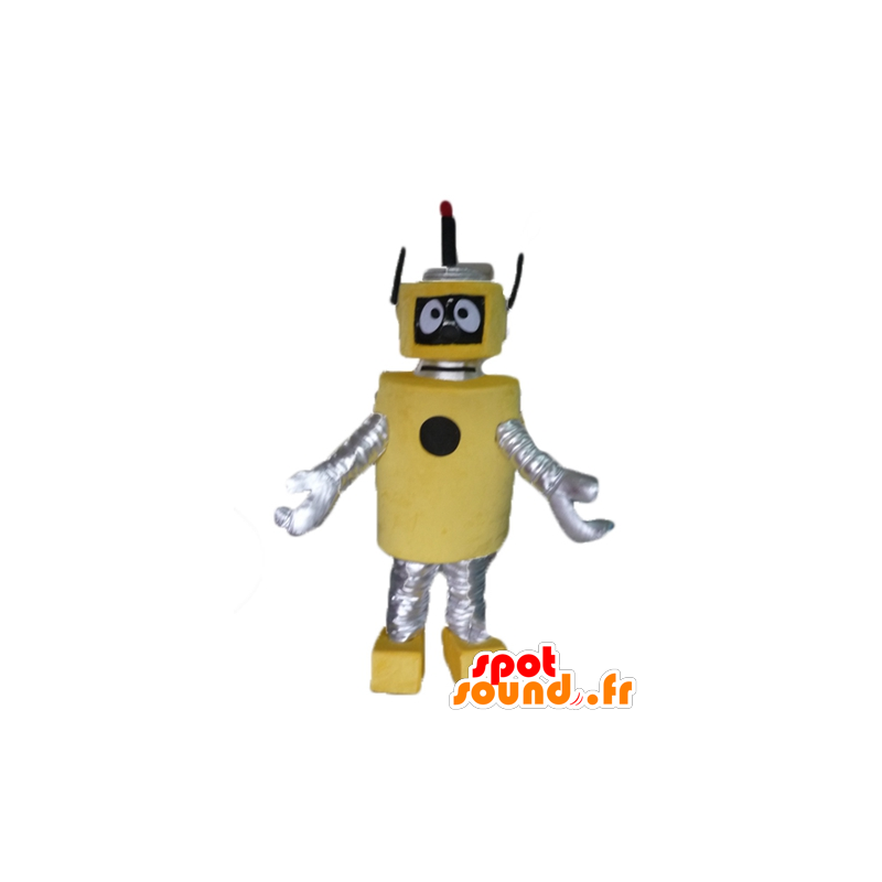 Mascot stor gul og sølv robot, vakre og originale - MASFR23487 - Maskoter Robots