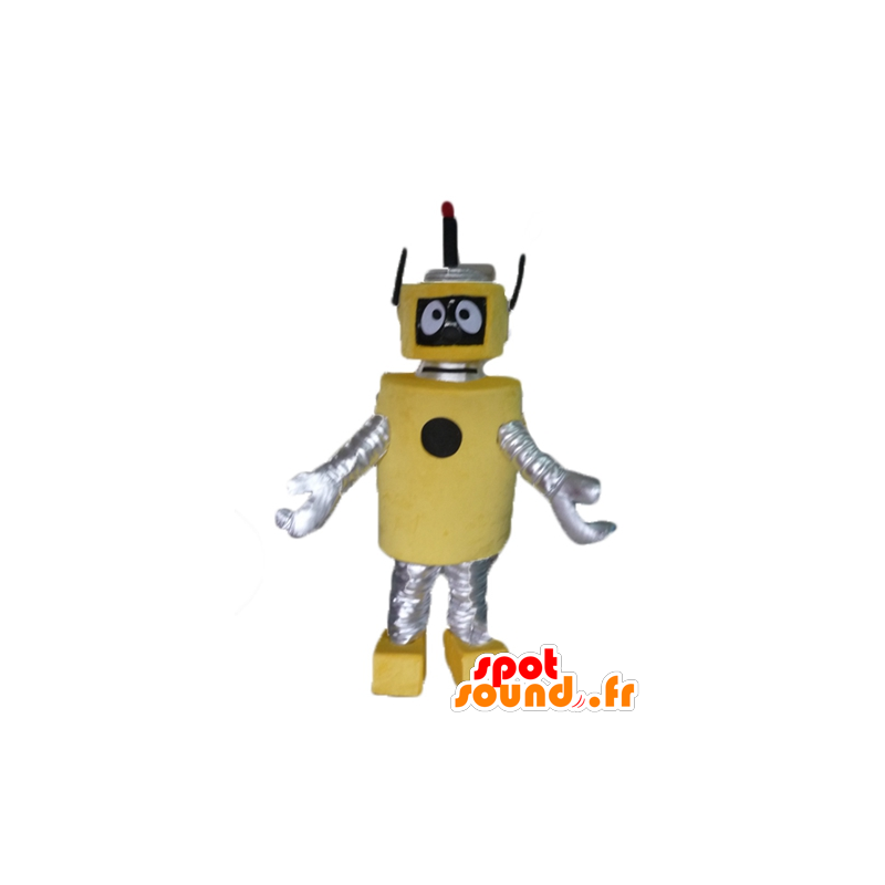 Mascotte grande robot giallo e argento, bello e originale - MASFR23487 - Mascotte dei robot