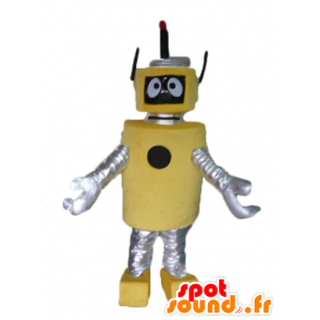 Mascot stor gul og sølv robot, meget smuk og original -