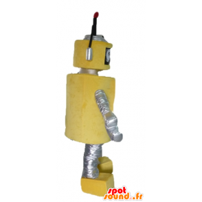 Mascot big yellow and silver robot, beautiful and original - MASFR23487 - Mascots of Robots