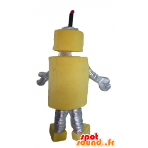 Mascote grande robô amarelo e prata, bonito e original - MASFR23487 - mascotes Robots