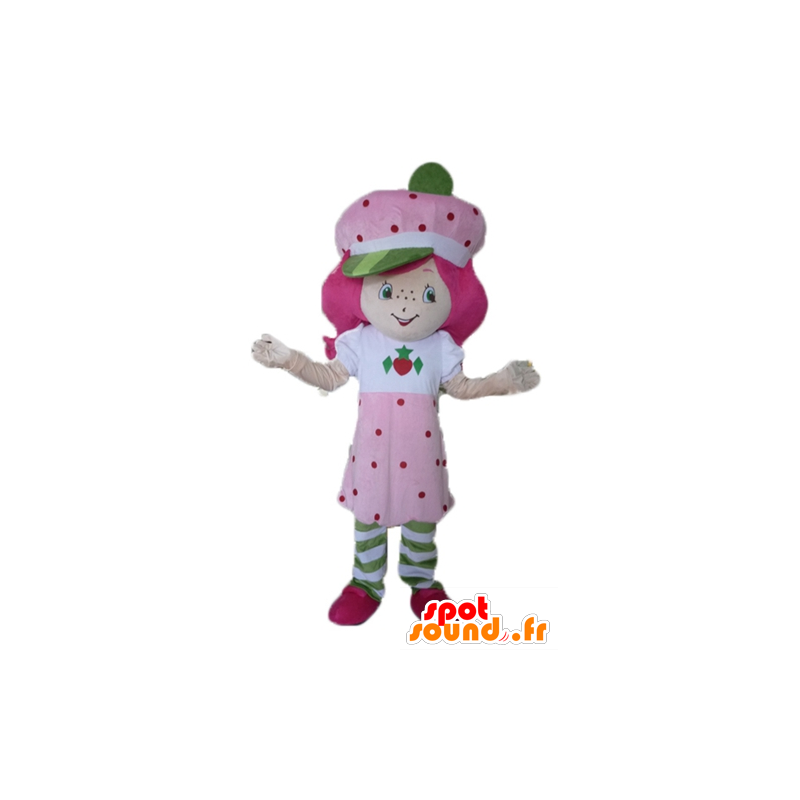 Charlotte mascote Morango, famosa menina rosa - MASFR23489 - Celebridades Mascotes