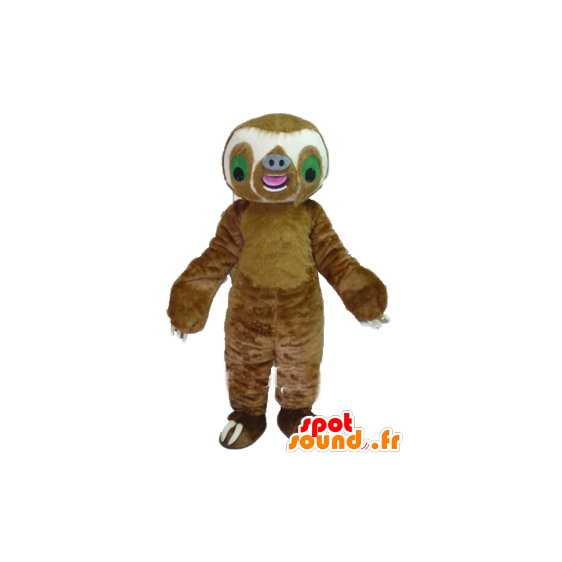 Faule Riesen Maskottchen, braun und weiß - MASFR23499 - Faul Maskottchen