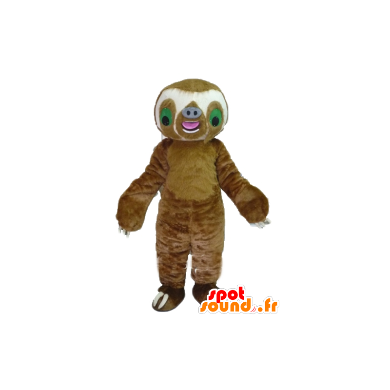 Lat giganten maskot, brun og hvit - MASFR23499 - Lazy Maskoter