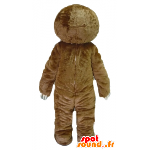 Faule Riesen Maskottchen, braun und weiß - MASFR23499 - Faul Maskottchen