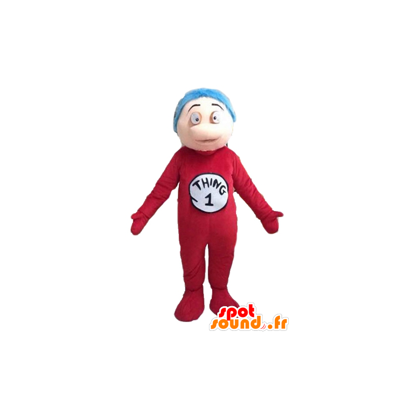 Boy mascot, red suit and blue-haired - MASFR23500 - Mascots boys and girls
