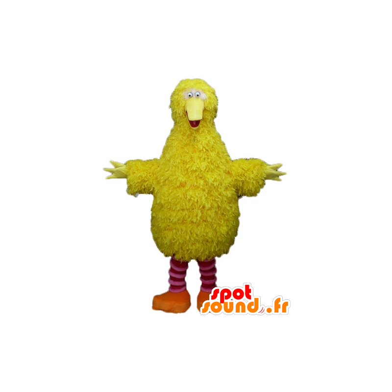 Mascot amarillo y rosa de aves, mullido, divertido y peludo - MASFR23504 - Mascota de aves