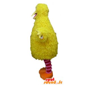 Maskotti keltainen ja pinkki lintu, pörröinen, hauska, karvainen - MASFR23504 - maskotti lintuja