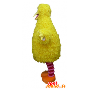 Mascot geel en roze vogel, pluizig, grappig, harig - MASFR23504 - Mascot vogels