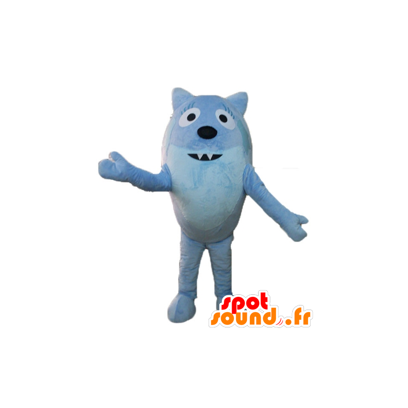 Fox mascot, blue animal, all round and cute - MASFR23506 - Mascots Fox