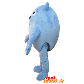 Mascotte de renard, d'animal bleu, tout rond et mignon - MASFR23506 - Mascottes Renard