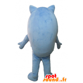 Mascotte de renard, d'animal bleu, tout rond et mignon - MASFR23506 - Mascottes Renard