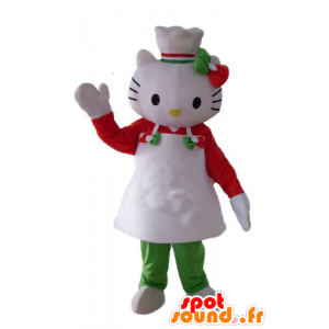 La mascota de Hello Kitty con un delantal y una toca - MASFR23507 - Mascotas de Hello Kitty