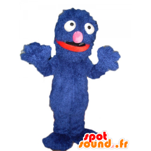 Mascot blaues Monster, süß, lustig und behaart - MASFR23510 - Monster-Maskottchen