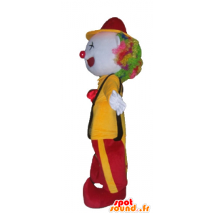 Clown Maskottchen hält rote und gelbe - MASFR23516 - Maskottchen-Zirkus