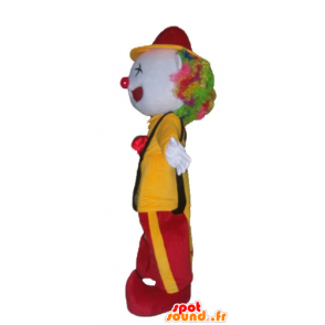Mascotte de clown en tenue rouge et jaune - MASFR23516 - Mascottes Cirque