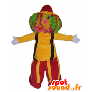 Clown Maskottchen hält rote und gelbe - MASFR23516 - Maskottchen-Zirkus